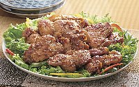 若鶏ぷりぷりステーキ (山賊焼き風)