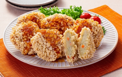 おろしダレで食べる若鶏の大葉香り揚げ